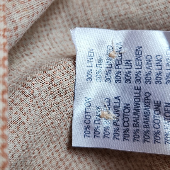 Ben Sherman peach cotton and linen blend shirt, size large - Picture 9 of 10